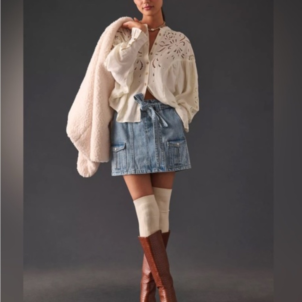 Anthropologie Pilcro- White Eyelet Blouse